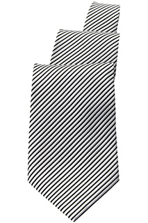 Silver/Black Striped Tie - side view