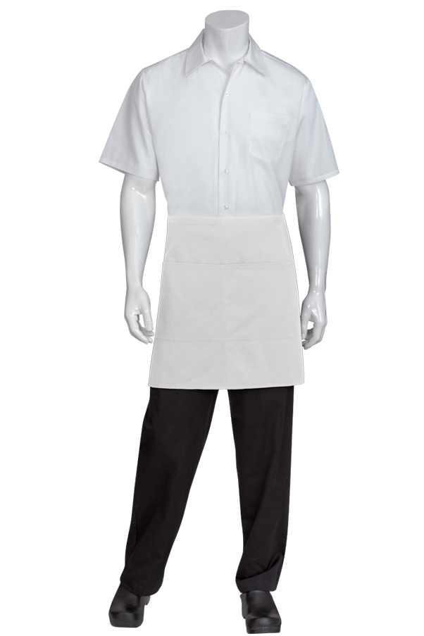 Chef Works Wide Half Bistro Server Apron with Contrast Ties AW034