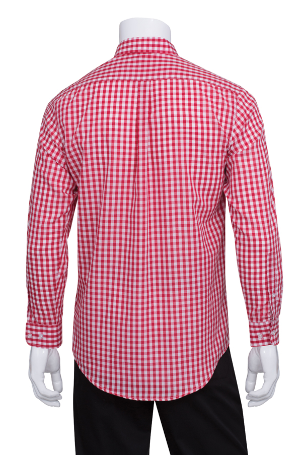 Mens Red Gingham Dress Shirt | Chef Works