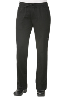 Womens Chef Pants: Black - side view