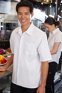 Cool Vent™ Cook Shirt: White - side view